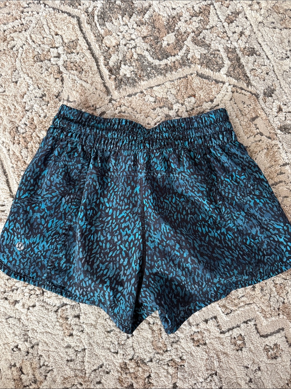 lululemon athletica Teal and Black Print Tempo Shorts